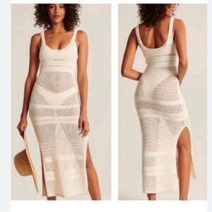 Abercrombie Cream Crochet Coverup Dress
